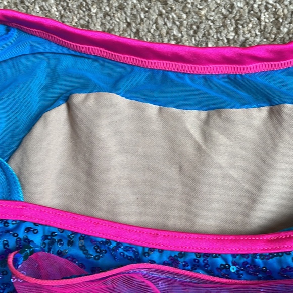 Handmade Toddler Dance Dress | Size Small | Blue & Pink | Lined - Picture 5 of 9